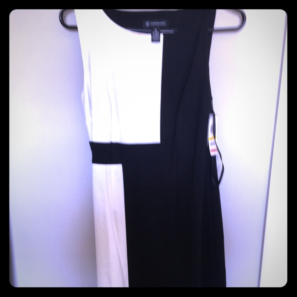 Inc mid length color block dress in medium